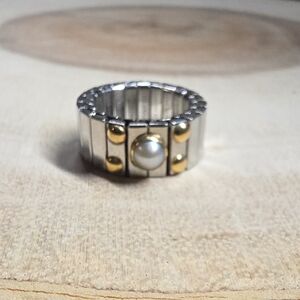 Nomination stainless steel and 18k yellow gold stretch Ring